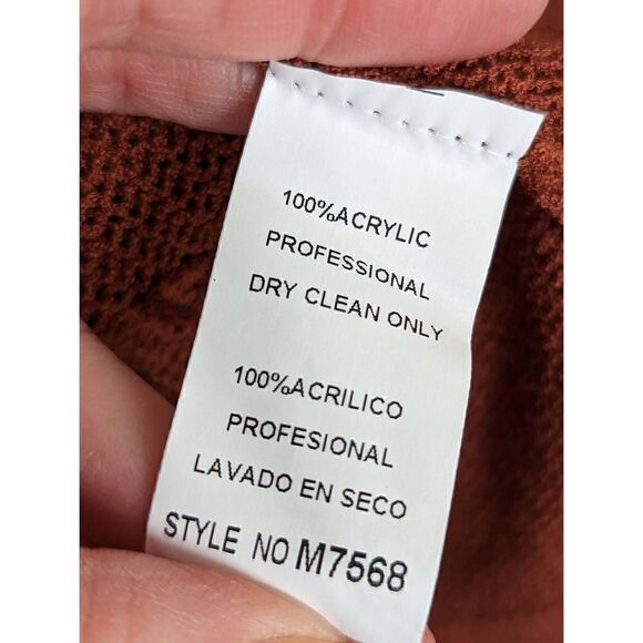 Monoreno Women Rust Brown Floral Embroidered Sweater Size Large - Picture 12 of 14
